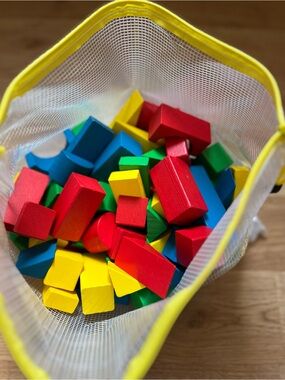 Melissa & Doug Wood Building Blocks + Bag